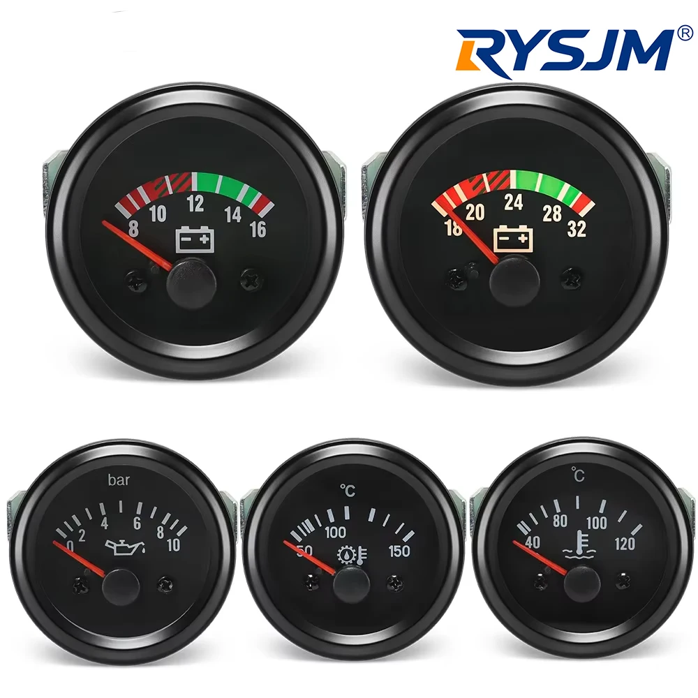 Voltmètre 12V 24V pour voiture diesel, accessoires pour groupe électrogène diesel, jauge de tension 8-16V 16-32V, température de l