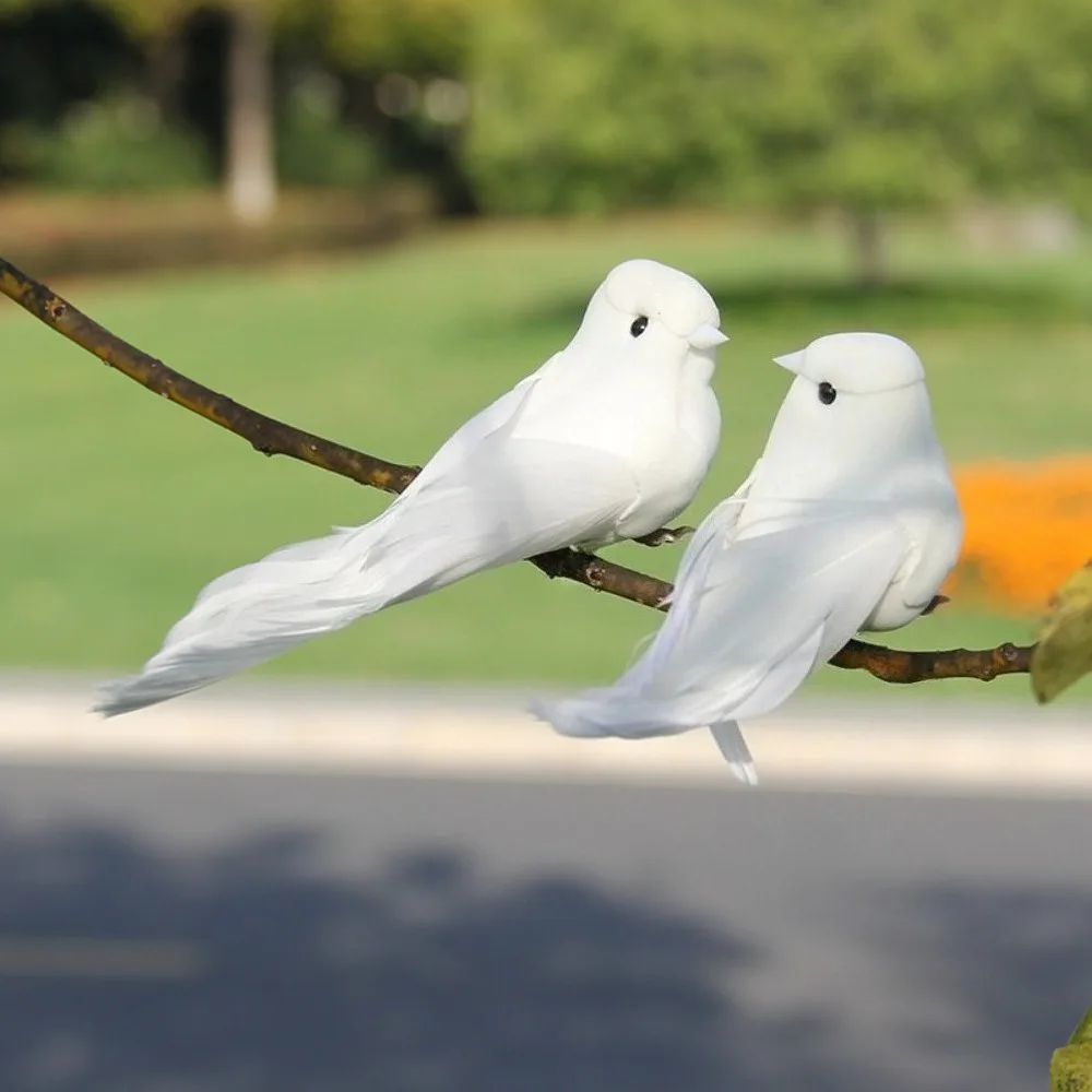 Oiseaux factices en mousse simulée, moineaux pour la décoration de jardin, décoration extérieure, oiseaux, thème de jardin, décoration de jardin féerique, 2 pièces
