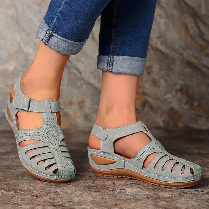 Été femme chaussures sandales rétro dames chaussures décontracté chaussures pour femmes sandales compensées pour femmes grande taille sandale chaussures pour femmes femme