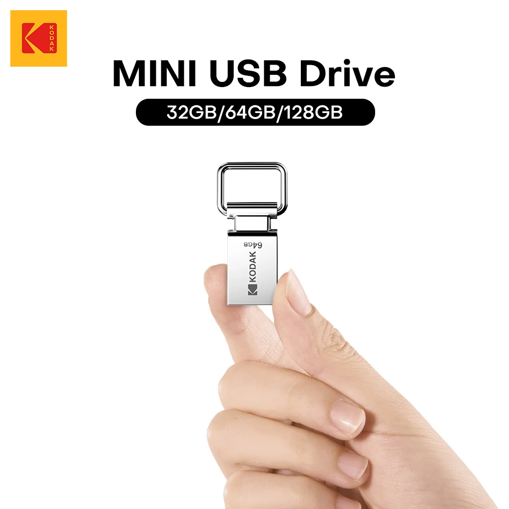 Clé USB KODAK 2.0 K112, design porte-clés, 32 Go, 64 Go, 128 Go, mini clé USB, mémoire, clé USB, périphérique USB, clé USB pour voiture, PC