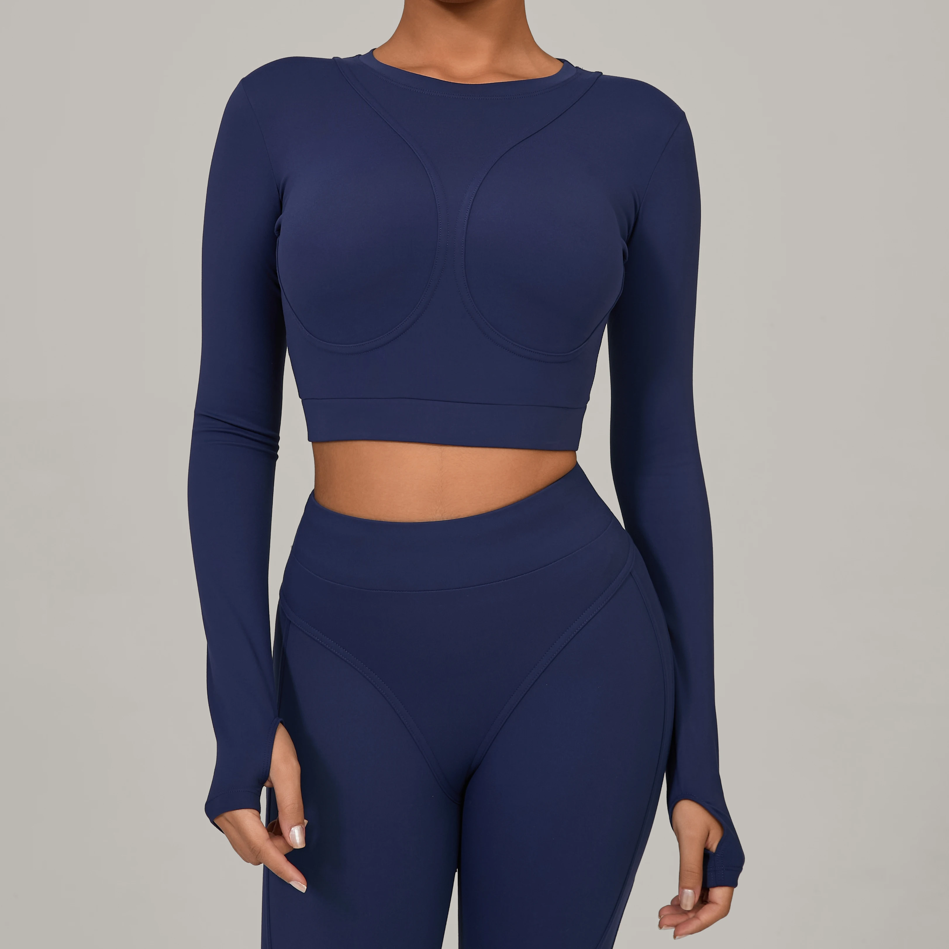 1pc à manches longues chemises de Yoga haut de Sport vêtements de Fitness vêtements pour femmes salle de Sport Femme rembourré vêtements de Sport Femme