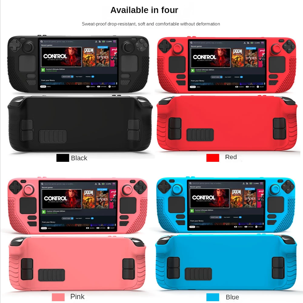 Accessoires pour console de jeu Steam Deck, accessoires en silicone tout compris, capuchons de boutons, étui pour console de jeu portable pour Steam Deck