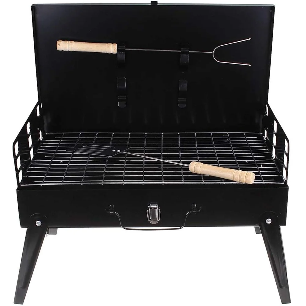 Barbecue portable au charbon de bois, support pliable pour barbecue, kit d