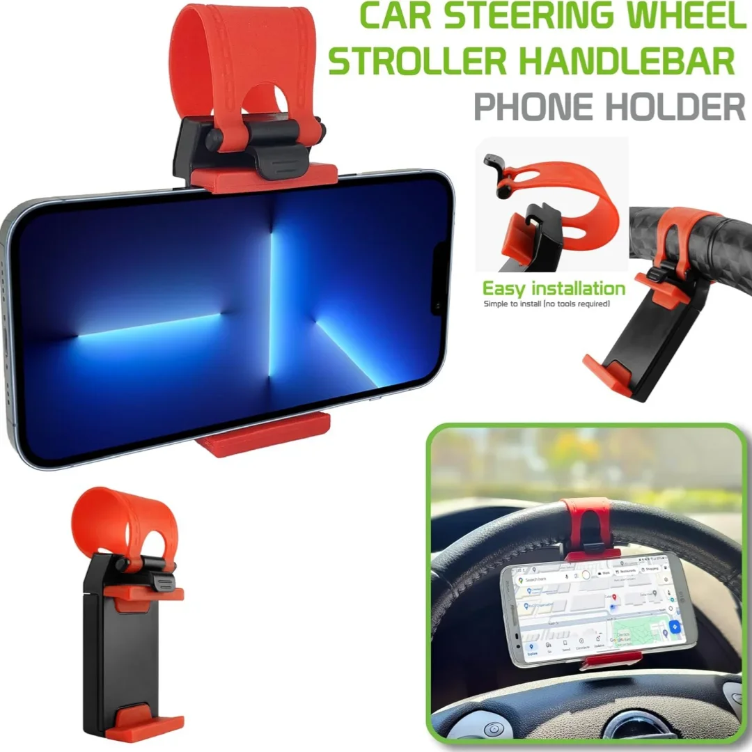 Support de téléphone pour volant de voiture, support de smartphone pour volant, clip portable pour téléphone sur volant, volant de voiture