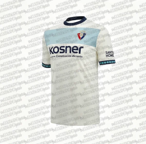 26-27 Espagne Maillot de football domicile O-Osasuna imprimé en 3D, unisexe adulte, T-shirt sportif confortable, pour le sport et les loisirs, assorti pour toute la famille