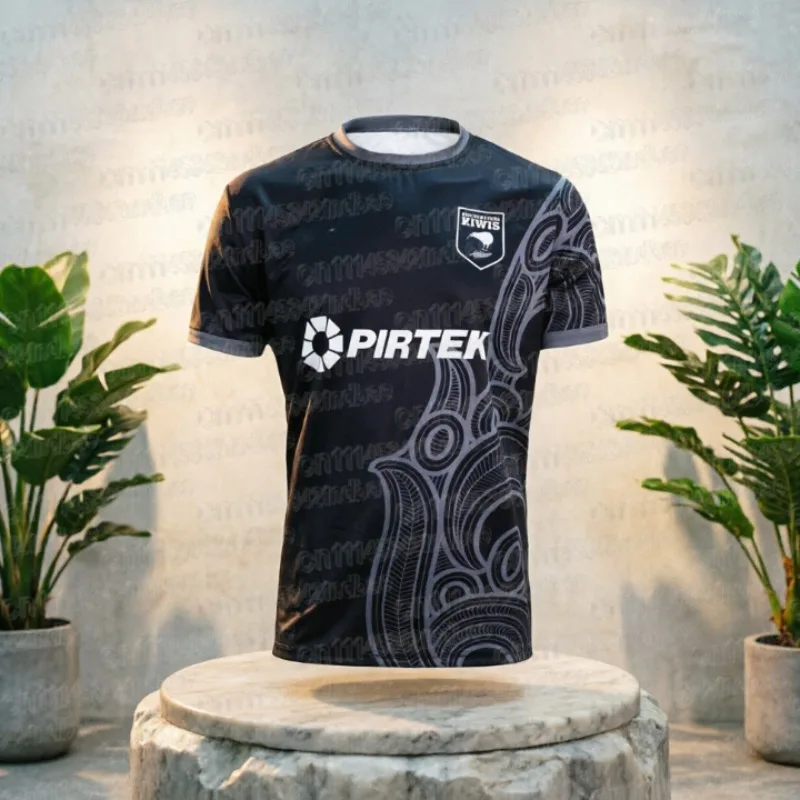 Maillot de rugby d'entraînement domicile et extérieur des Nouveaux-Zélandais 2026 – Maillot domicile des Kiwis 2026 – T-shirts assortis pour la famille – Respirant, confortable et doux