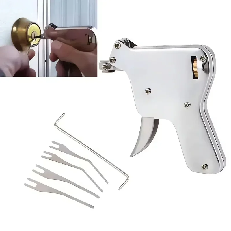 Kit d'outils d'ouverture de cadenas, outil d'entraînement, ensemble d'outils semi-automatiques et manuels, pièces d'outils, outil de crochetage en acier robuste, extracteur