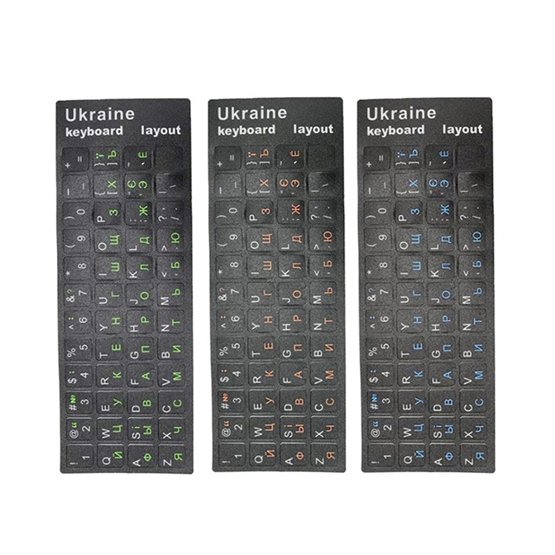Autocollant de clavier ukrainien, langue ukrainienne, alphabet durable, fond noir, pour PC portable, accessoire pour clavier d