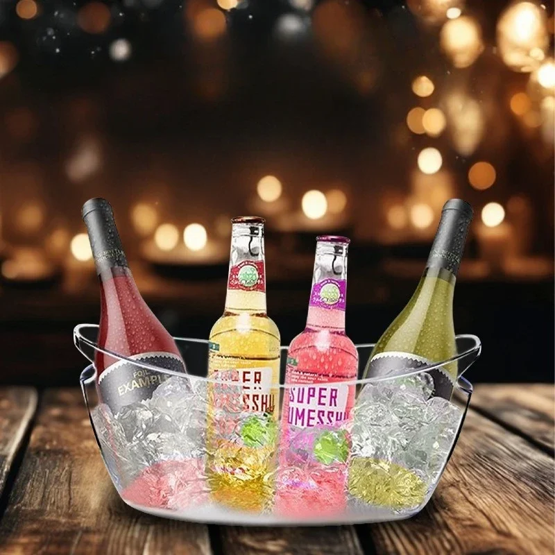 Chaud 5LTransparent seau de stockage de glaçons bière seau à vin Bar seau à glace conteneur Champagne peut vin Champagne bière refroidisseur