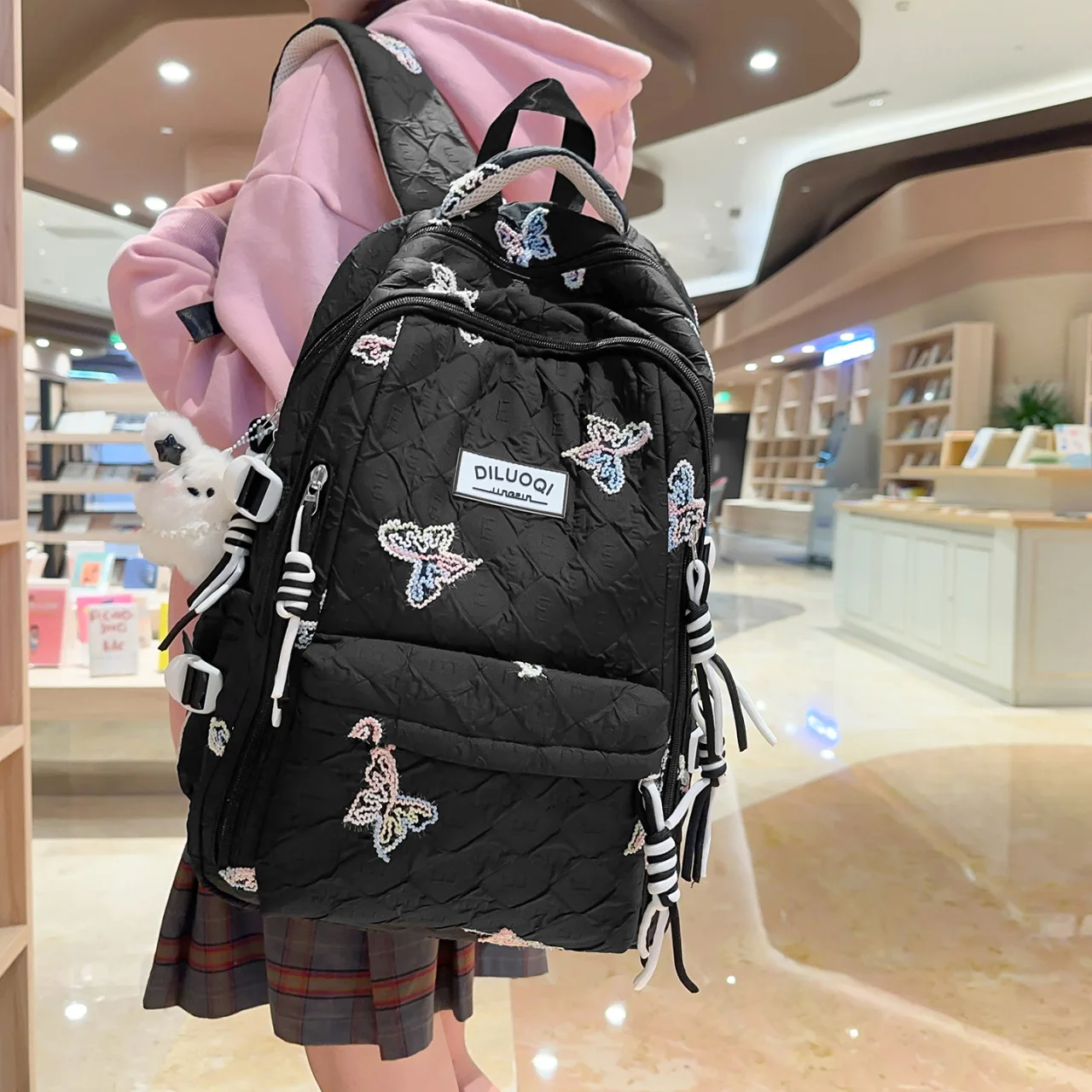 Sac à dos pour filles pour l'école, sac à livres Kawaii pour adolescentes, sac d'école à plusieurs poches pour l'école primaire, collège, âge 6-14 ans