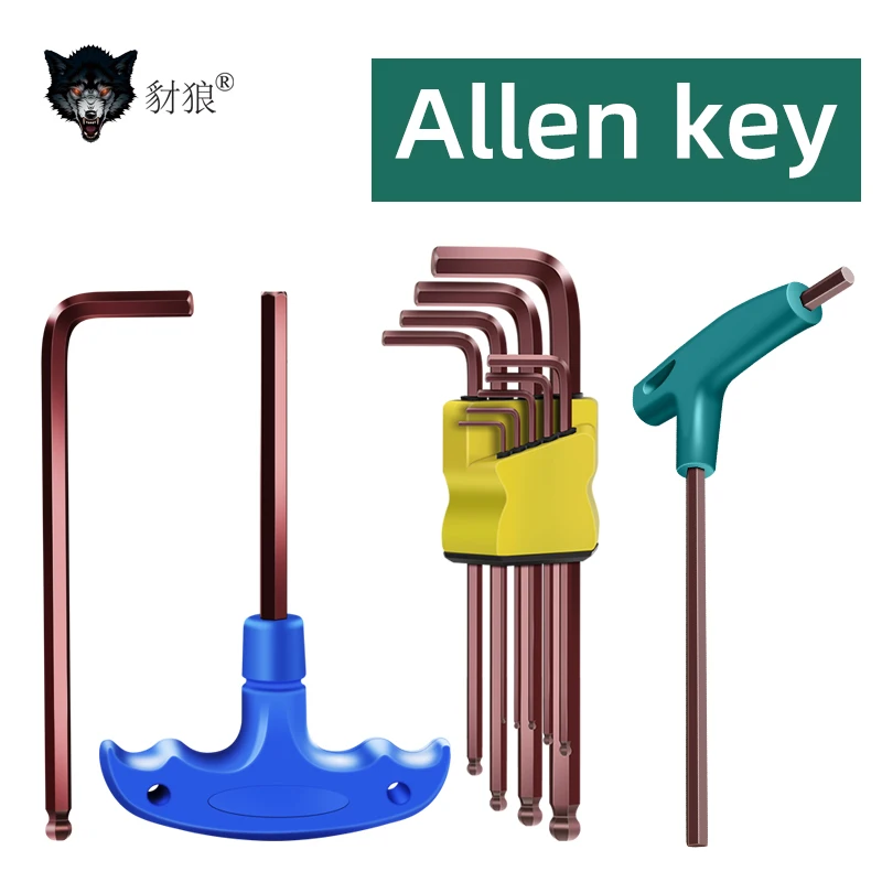 Clés Allen à tête sphérique/plat, outil à main, 2/2,5/3/4/5/6/8/10 mm, outils de réparation de type L, outils à main, adaptateur universel à fixation rapide