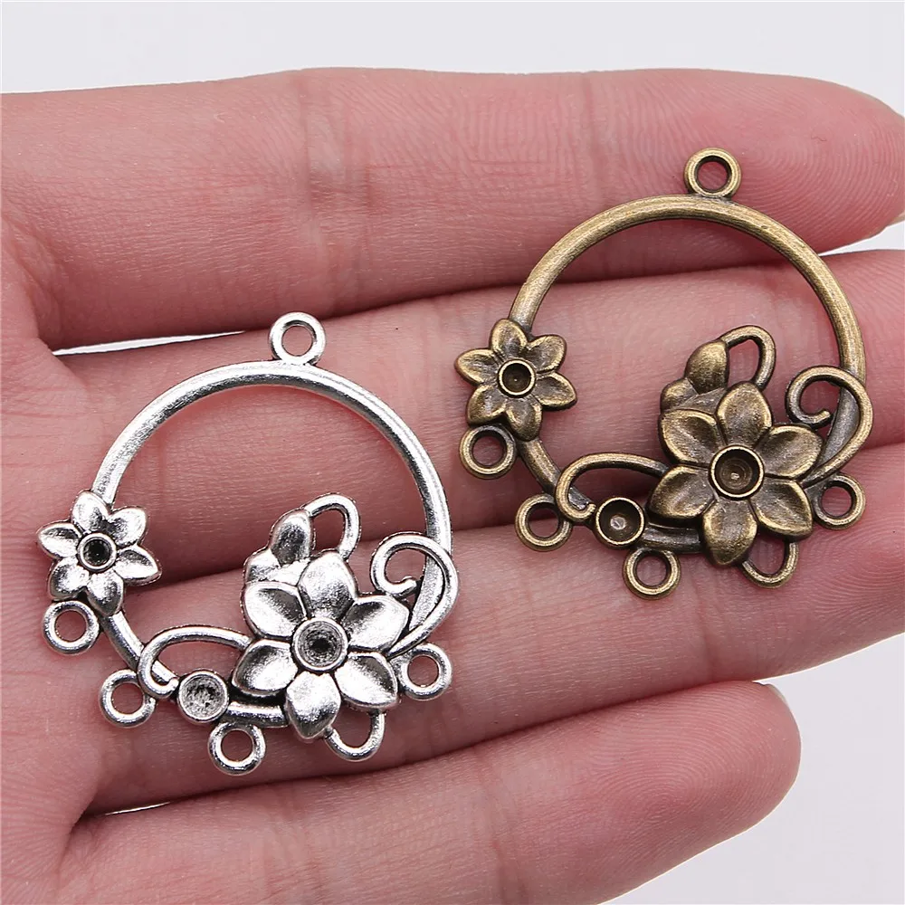 WYSIWYG 10 pièces 35x32mm rond fleur boucle d