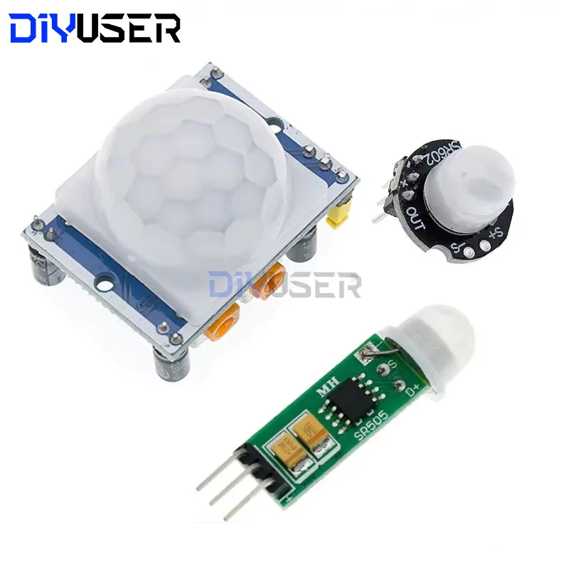 DIYUSER HC-SR501 HC-SR505 MH-SR602 Einstellbarer IR Pyroelektrischer Infrarot Mini PIR Bewegungsmelder Sensor Modul mit Halterung