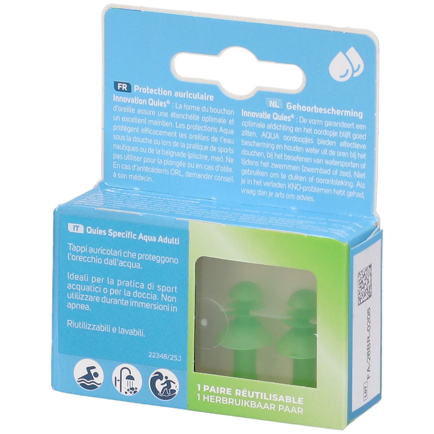 Quies Specific Aqua Adulti Tappo Auricolare 1 pz Tappi per le orecchie