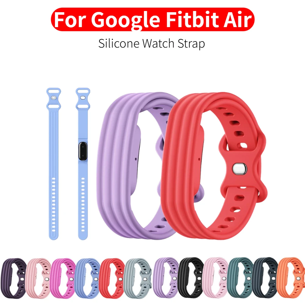 For Google Fitbit Air Strap Single-Color Silicone Adjustable Replacement Wristband For Fitbit Air Fitness Band Accessories