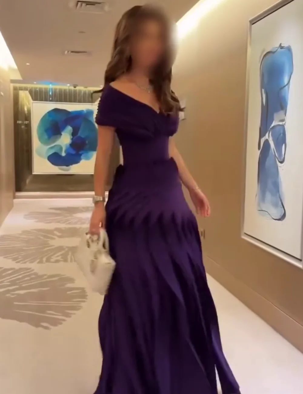 Customized Classic Jersey Pleat Ruffle Straight Off-the-shoulder Long Bespoke Occasion Celebrity Dresses Chinese Style