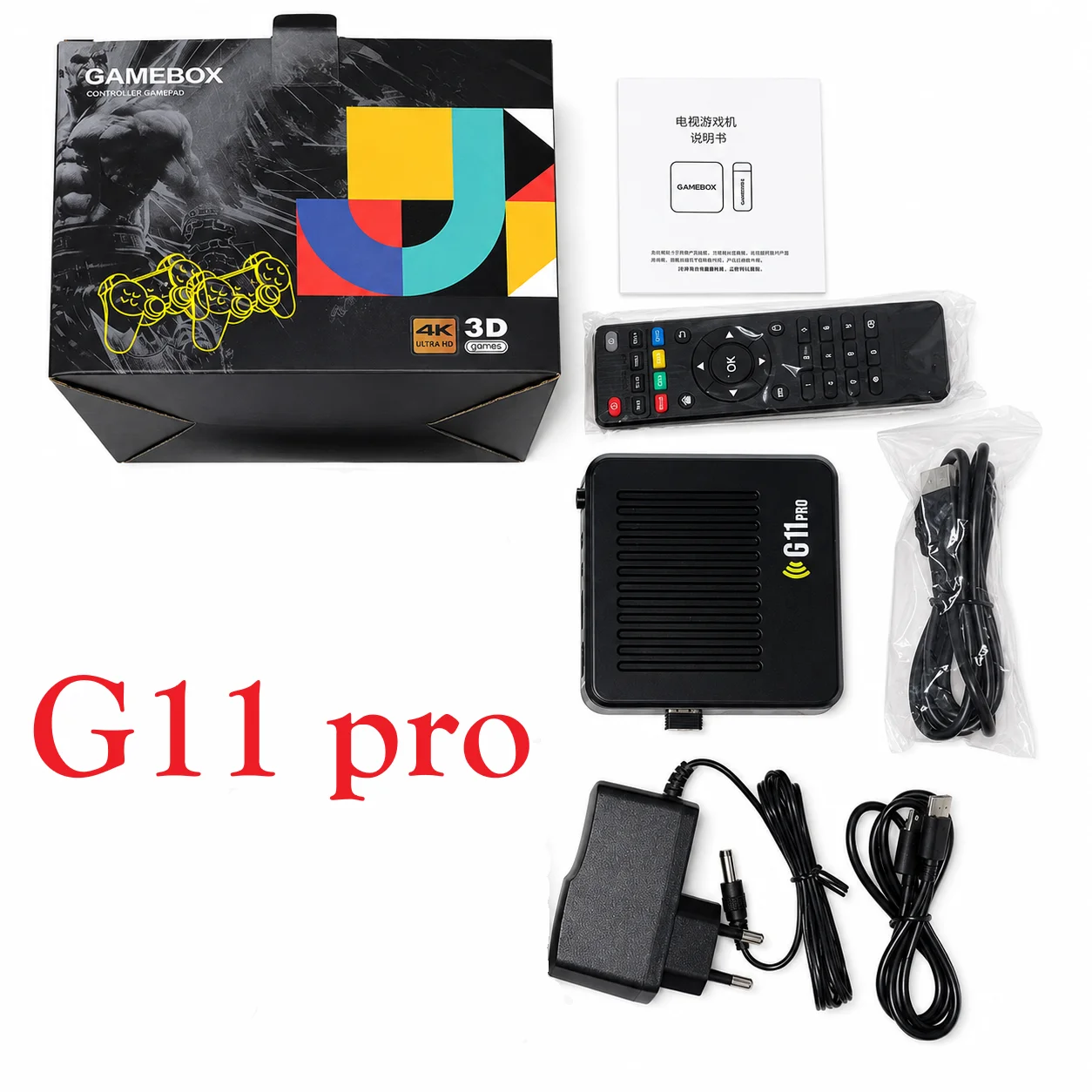 G11 Pro Retro Game Box 4K HDMI Output Dual System Game Player, 2.4G Wireless Gamepads, Portable Home Video Game Device Great Gif