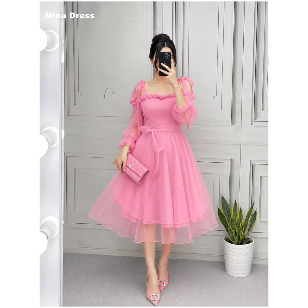 Mina Customized Sage Asymmetrical Sloping Shoulder Design Luxury Dresses 2026 Trends Luxury Party Dress Pleats and Smocking Prom