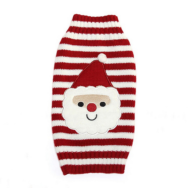 Cat Dog Sweater Stripes Christmas New Year's Winter Dog Clothes Puppy Clothes Dog Outfits Red Costume for Girl and Boy Dog Woolen XXS XS S M L XL