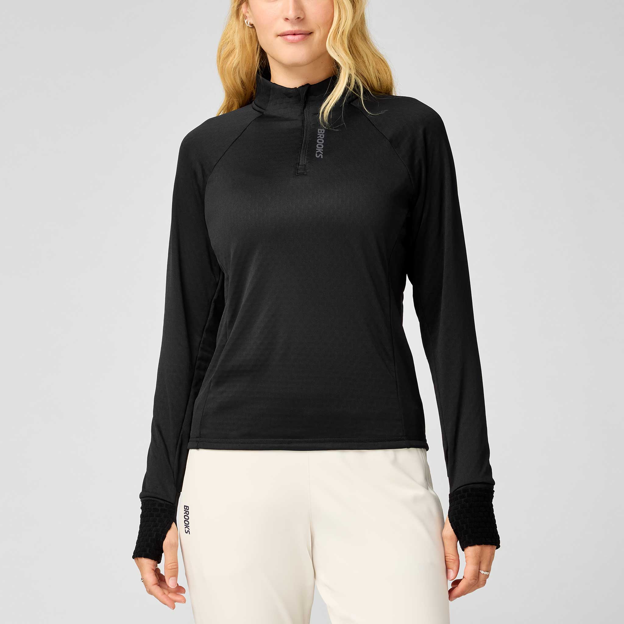 Brooks Momentum Thermal 1/4 Zip Women's Running Apparel Black