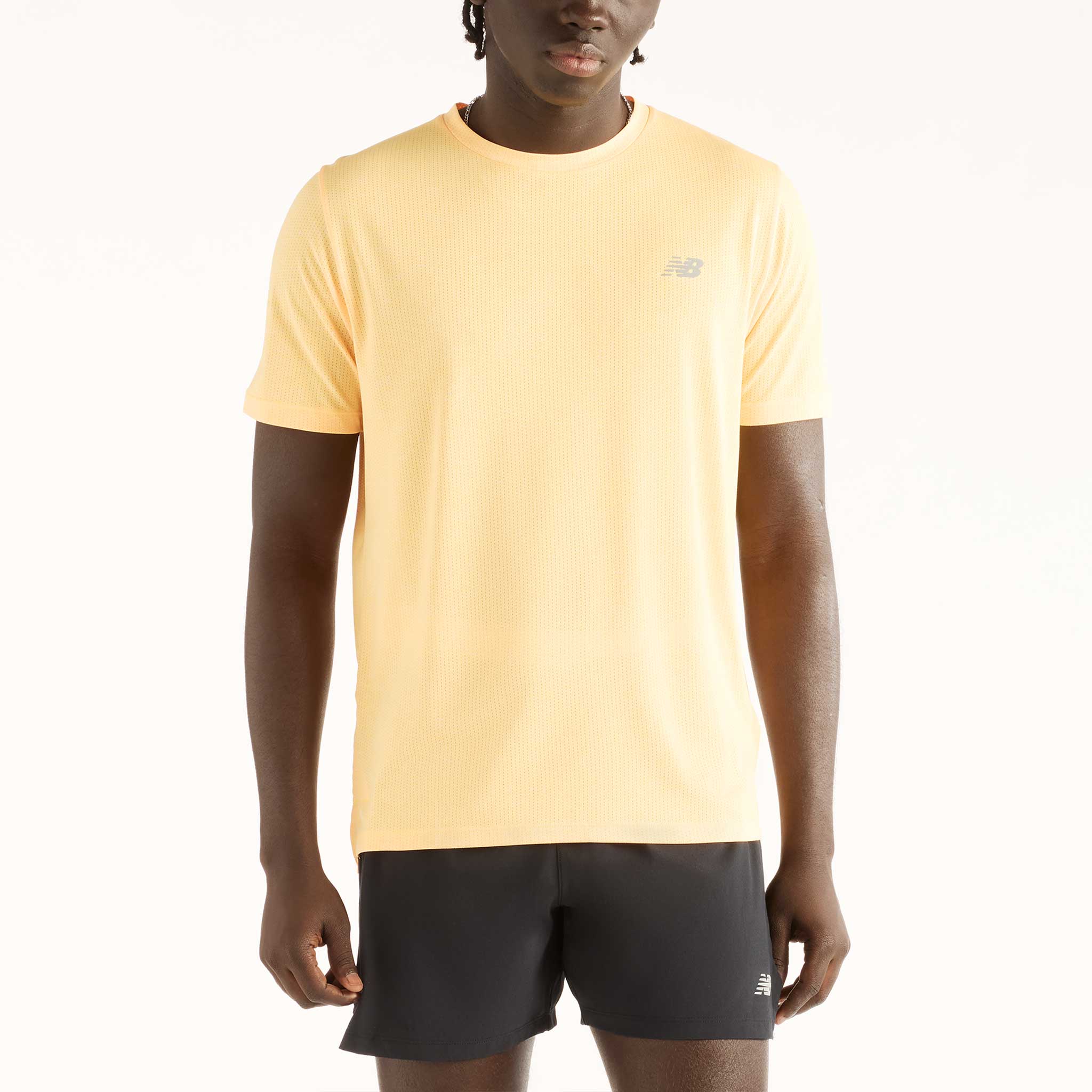 New Balance Athletics T-Shirt Men's Running Apparel Satsuma Orange