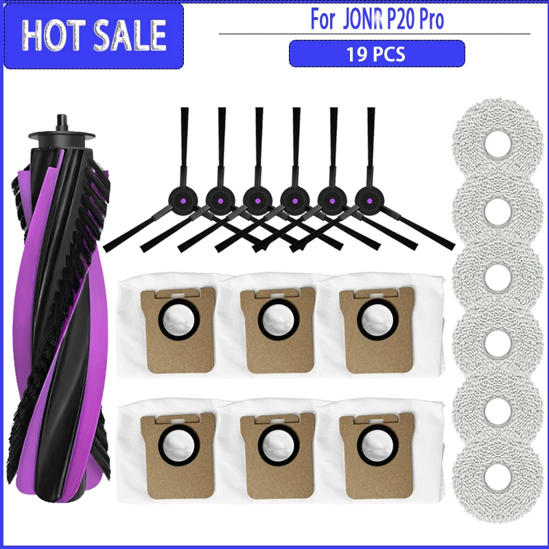 Sac à poussière pour aspirateur Robot JONR P20 PRO /JONR T5 Pro, brosse latérale à rouleau, pièces de rechange, accessoires, consommables, nettoyage ménager