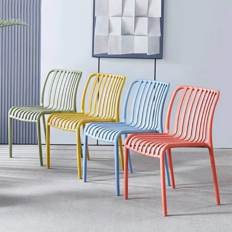 Design chaises de jardin du milieu du siècle poignée verte chaises de jardin en plastique imperméable extérieur industriel Mueble Para Jardin meubles