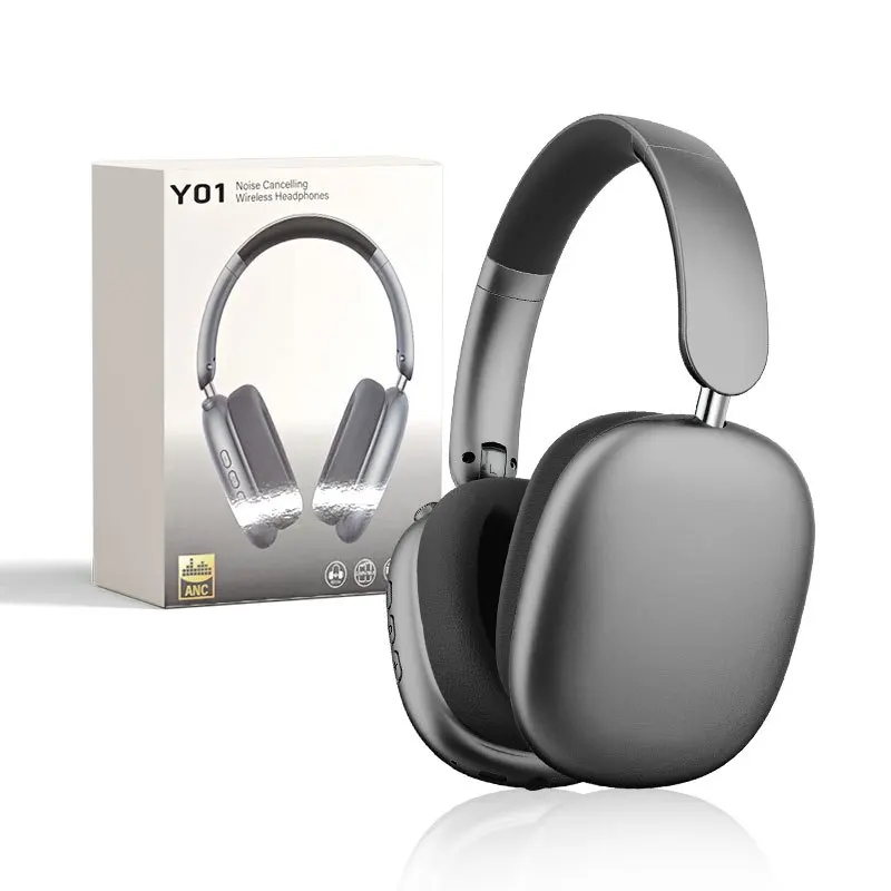 Casque sans fil Bluetooth 6.1 à réduction de bruit active, casque Bluetooth circumaural, casque Bluetooth à réduction de bruit avec microphones, audio haute résolution, autonomie de 48 heures, pliable, coussinets d