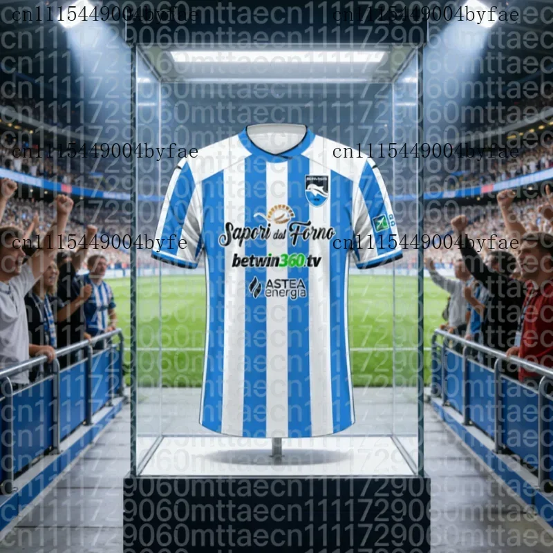Maillot de football Pescara Calcio 2025-26 domicile 3D pour adultes et enfants, T-shirt Athleisure assorti pour la famille, séchage rapide, doux et léger pour l'été