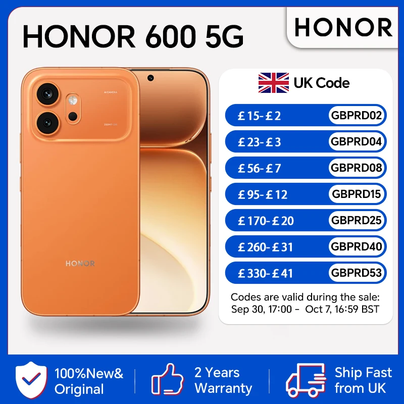 HONOR 600 5G,EU Version, 5G Smartphone, 200MP Ultra-clear Night Camera, OIS,6400mAh Battery, Next‑Gen Snapdragon 7 Performance Chip,IP68 IP69 IP69K,Dual Card, HONOR Smartphone