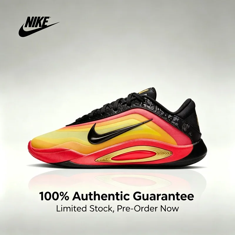 Nike A'One Komfortable und Vielseitige Basketballschuhe, Unisex, Rot und Gelb HQ1733-001