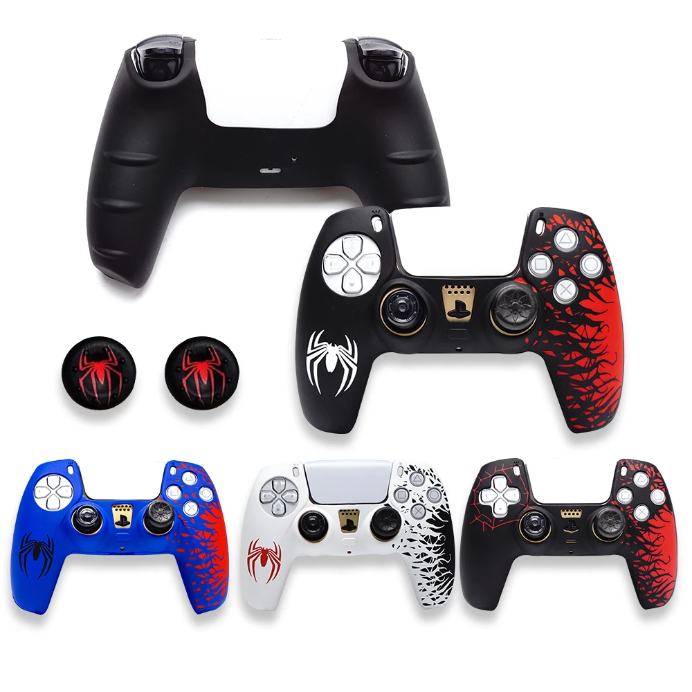 Hot Sales Silicone Cover Case For Playstation 5 PS5 Joysticks Controller Anti-slip Anti-fall Skin Shell With ThumbStick Grip Cap