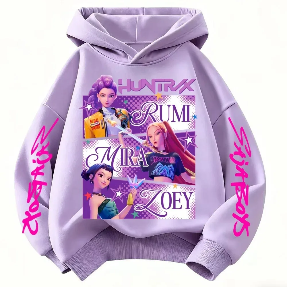 KPop Demon Hunters Huntrix Hoodie Kids Clothes Princess Girls Clothes Fashion Kids Clothes Spring and Autumn Sweatshirt Tops for