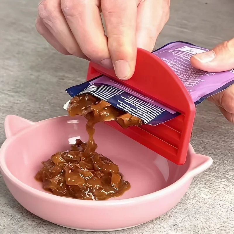 Extrudeuse de nourriture pour chat, nourriture essentielle pour chat et chien, nourriture pour chat, emballage de nourriture humide, grattoir d'extrusion, grattoir pour collations pour chatons, 1 pièce