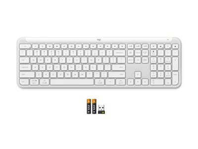 Logitech K950 Signature Slim Full-Size Wireless Keyboard with Quiet Typing - Off-White