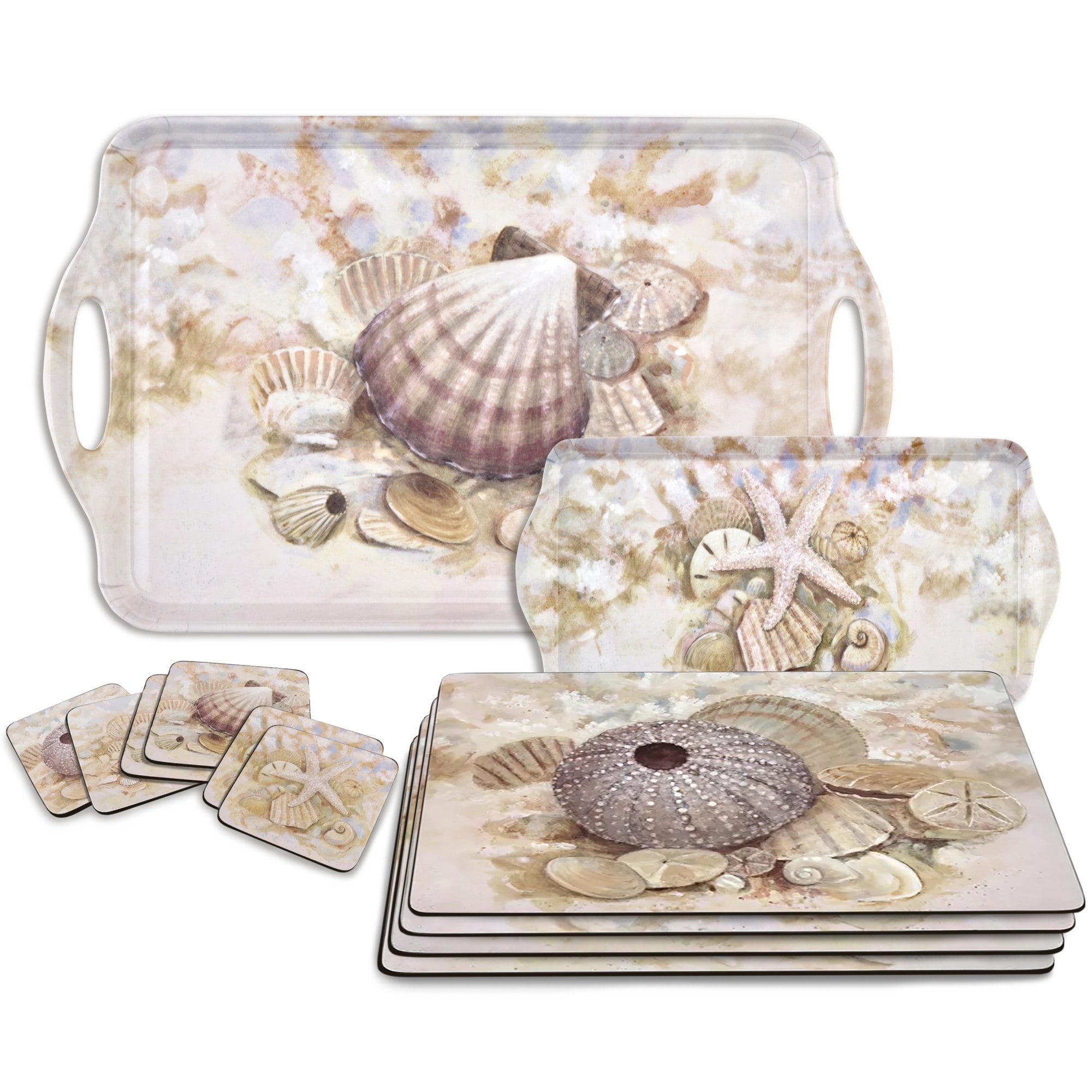 Pimpernel Cork Placemat Coaster Tray Set - 1" H x 4" L x 4" W