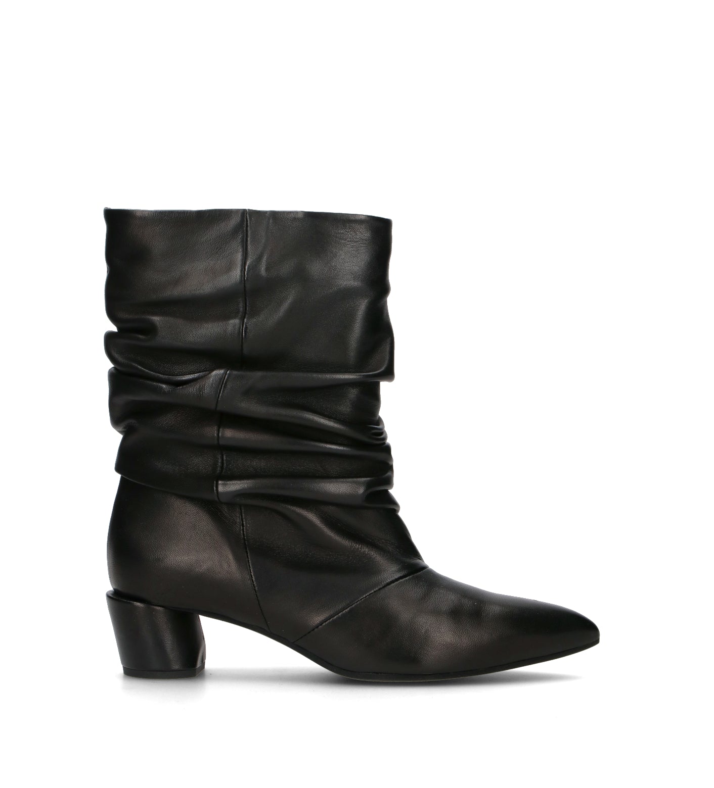 POEVE Stivale donna nero in pelle