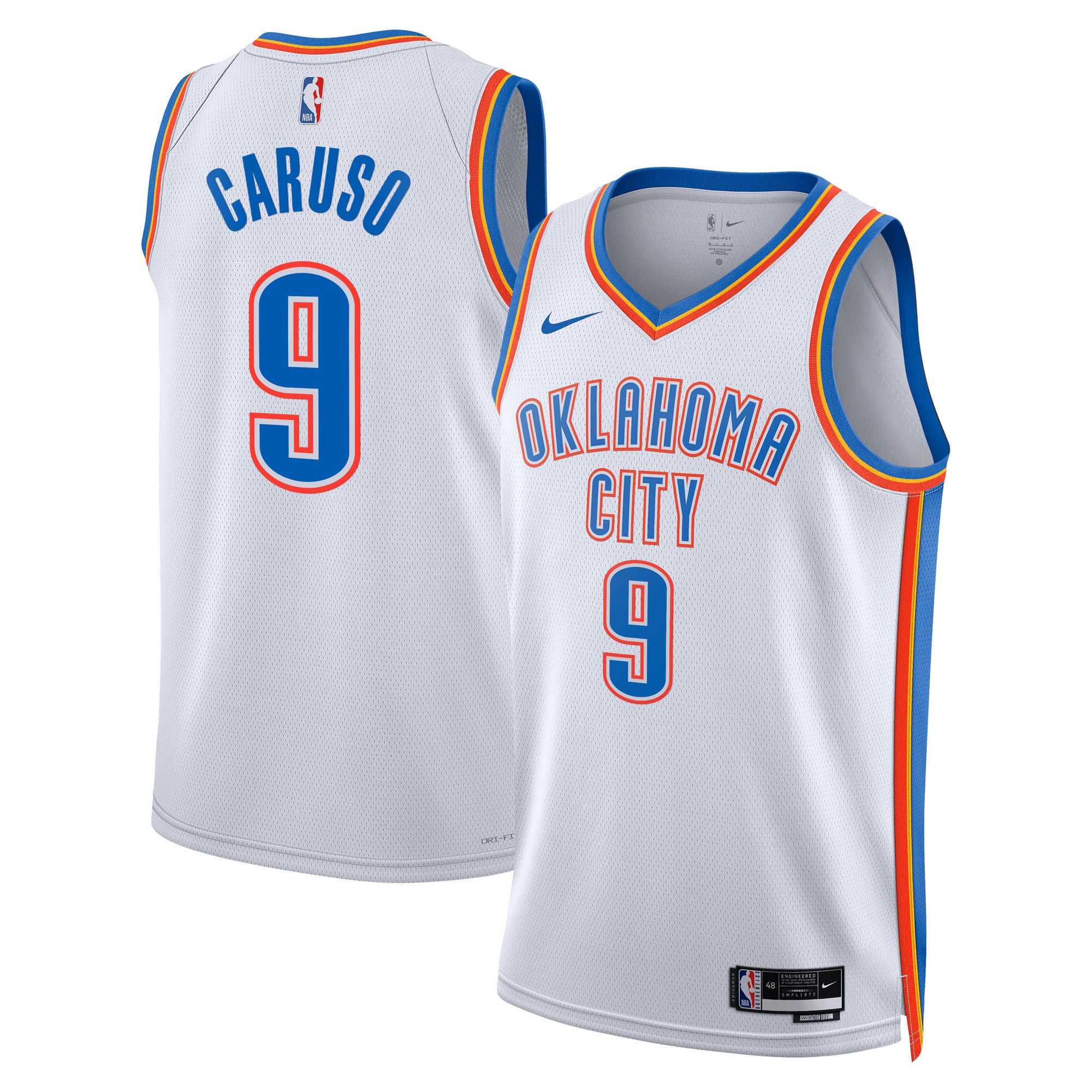 Oklahoma City Thunder Nike Association Edition Swingman-Trikot – Weiß – Alex Caruso – Unisex