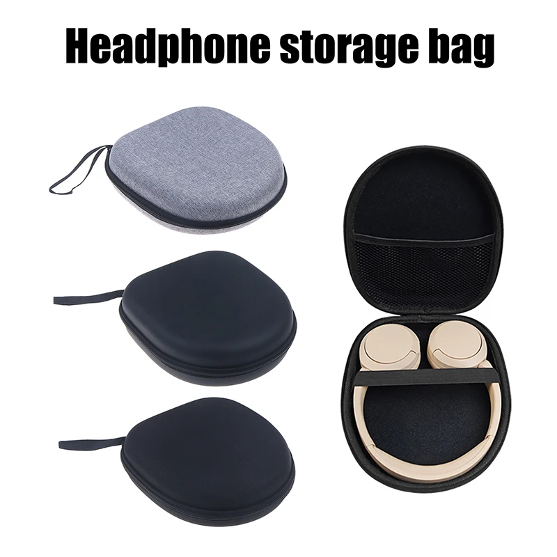 Étui pour casque audio EVA haute capacité, boîte de rangement antichoc pour écouteurs, coque rigide universelle, sac de protection à fermeture éclair pour casque audio