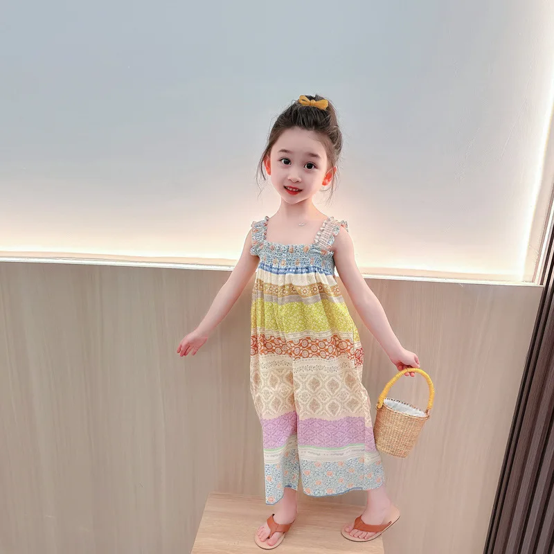Combinaison pour filles, vêtements pour enfants, combinaison sans manches pour filles, vêtements pour enfants, combinaisons pour filles, vêtements pour enfants de sexe féminin, combinaison-pantalon