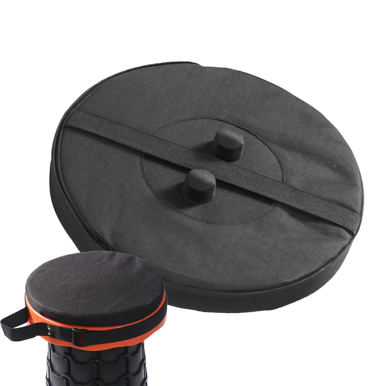 Teleskop-Hocker-Kissen, rund, verdickt, faltbar, bequem, mit Memory-Schaum, rutschfest, für Camping-Hocker