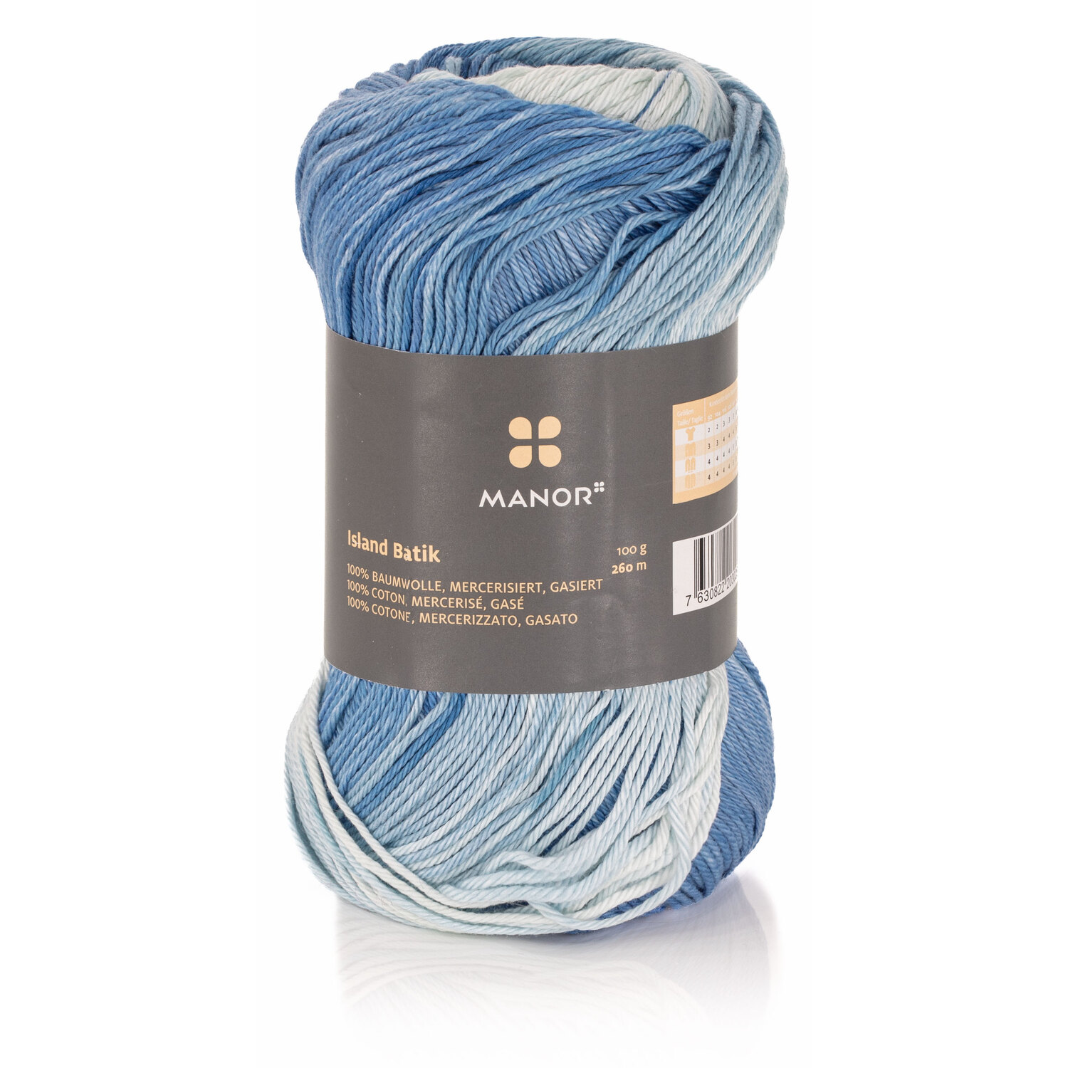 Manor Island Batik – Baumwollgarn, blau-hellblau color