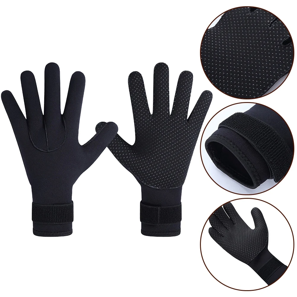 Gants en néoprène de 5 mm pour la plongée et les sports nautiques, conçus pour les hommes, avec coutures renforcées, adaptés à la plongée avec tuba, au surf et au ski nautique.