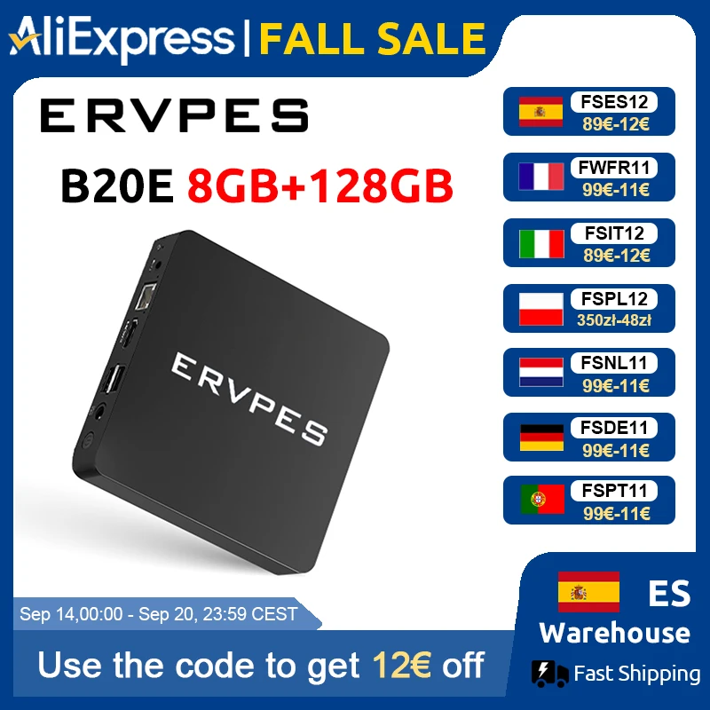 ERVPES Mini-PC B20E Windows 11 Pro 8GB RAM 128GB SSD Intel 6500Y Micro-Desktop-Computer Dual-Band WLAN Mini-PC