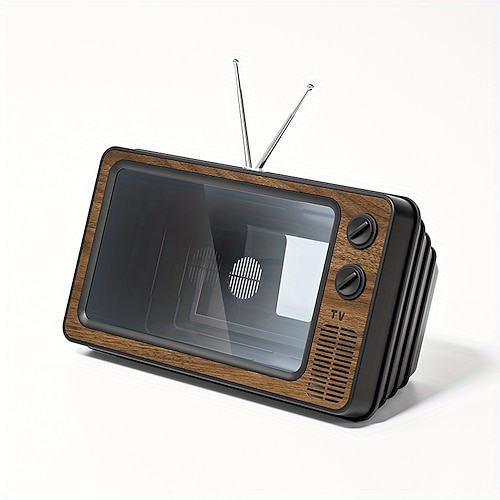 Retro-TV-Bildschirmvergrößerung für Smartphones, 12-Zoll-HD-Smartphone-Bildschirmverstärker für Filme, Videos und Spiele, tragbarer Handyständer Halter, kreatives nostalgisches Geschenk für Kinder