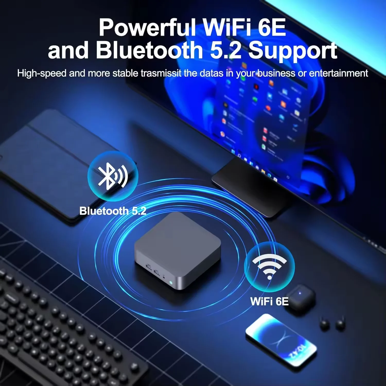 NOUVEAU Mini PC Gamer Portable Intel N150/Intel I3-6100 Windows 11 Pro Mini Ordinateur 16 Go de RAM 1 To 2 To SSD WIFI6 BT5.2 Type-C PC de Jeu de Bureau