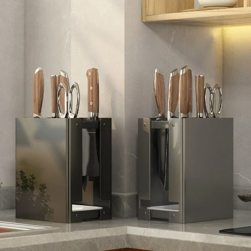 Multi-Functional Kitchen Accessories Knife Rack Kitchen Knife Rack Knife Rack Kitchen Draining Magnetic Kitchenware Knife Block
