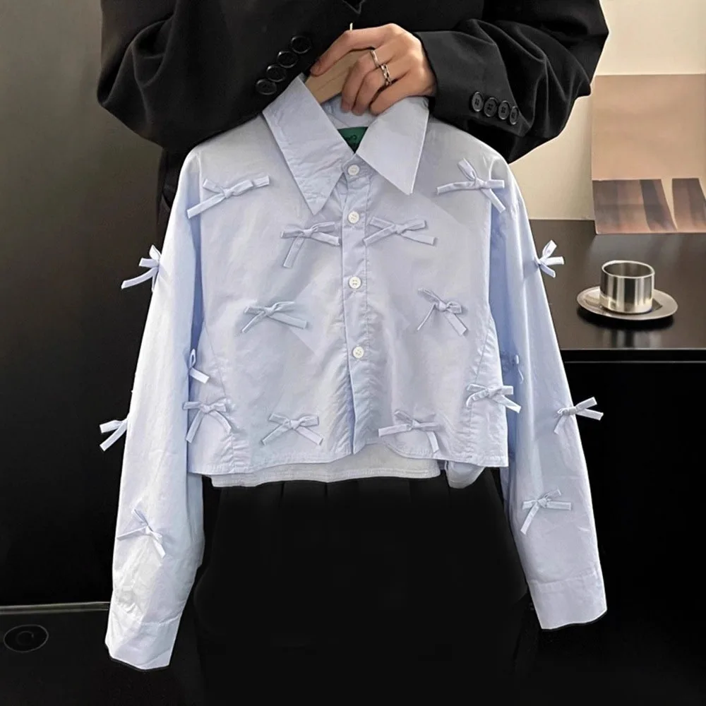Chemises pour filles, tous les nœuds papillon, uniforme scolaire pour filles, hauts, vêtements pour enfants, vêtements d