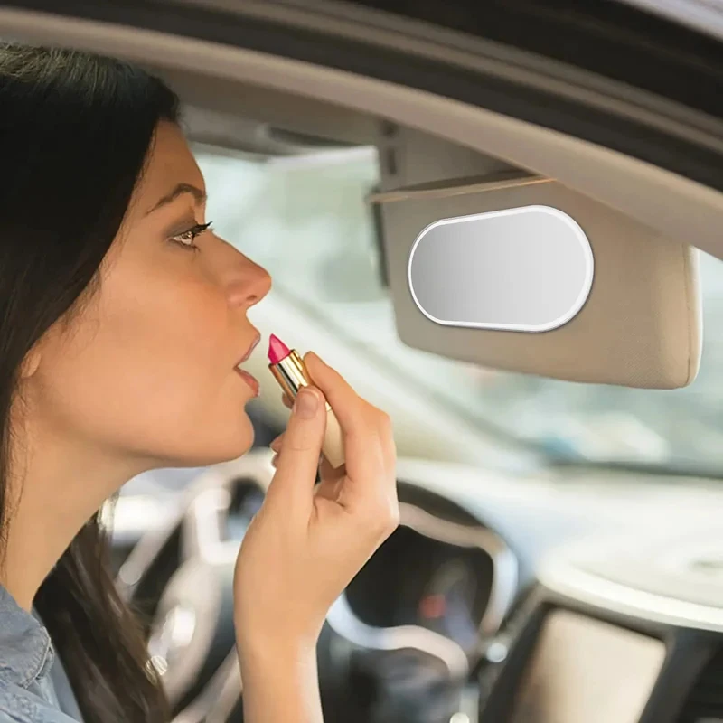 Edelstahl-Kosmetikspiegel-Kleber, Kosmetikspiegel, Auto-Innenausstattung, Kosmetikspiegel, Auto-Sonnenschutz