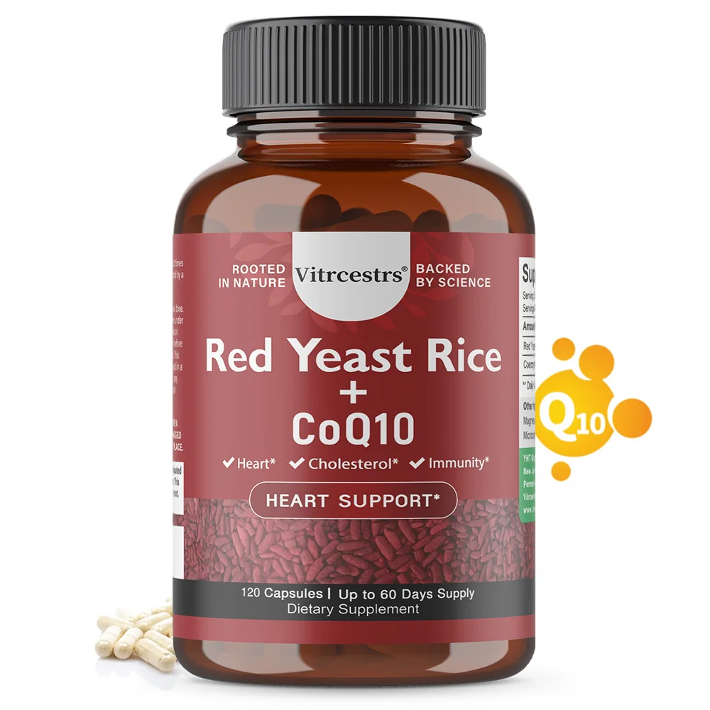 Red Yeast Rice Supplement, Containing Coenzyme Q10 – Maintains Cardiovascular Health, Boosts Energy, Supports Heart Health